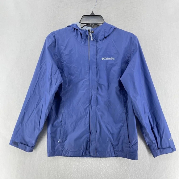 Columbia Tops - Columbia Jacket Womens L Blue Lightweight Full Zip Mesh Lined Windbreaker Hoodie